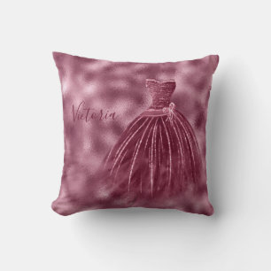 Almofada Vestido de Noite Burgundy Metallic Elegante Nome