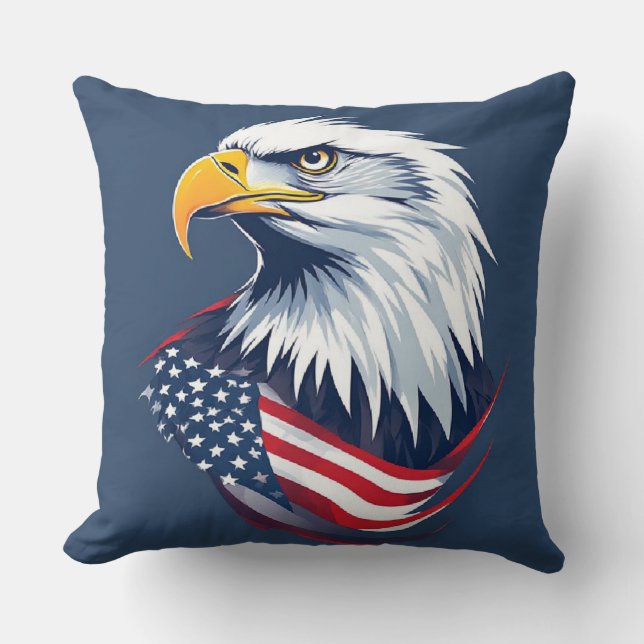 Almofada Veteran Eagle Gift – American Flag Design (Frente)