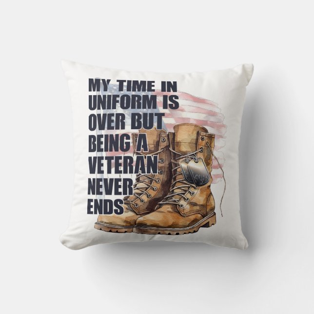 Almofada Veterano de Marca de Cachorro Militar (Frente)