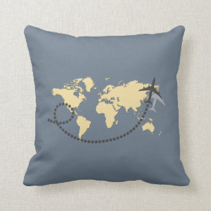 Almofada viagem de Vamos da ilustração mundial