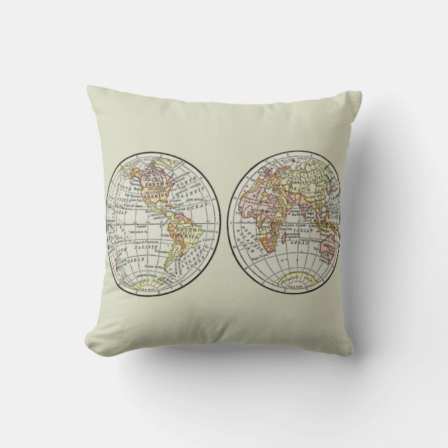Almofada Viagem Globe Map Earth 1916 World Atlas (Frente)
