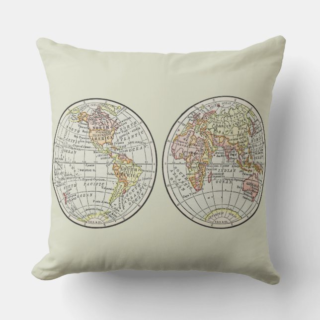 Almofada Viagem Globe Map Earth 1916 World Atlas (Frente)