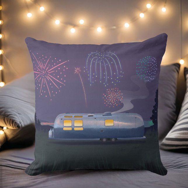 Almofada Viagem Silver RV & Night Sky Square (Criador carregado)