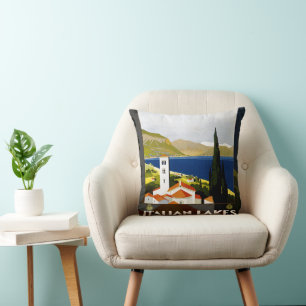 Almofada Viagens vintage italiana dos lagos