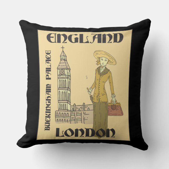 Almofada Viajante Inglaterra Londres Buckingham Big Ben do (Frente)