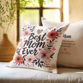 Almofada Vibrações Boho Lindos Florais 'Melhor Mãe de Todos