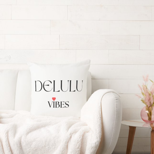 Almofada Vibrações Delulu, Decoração de Casa com Estética D (Sofá)