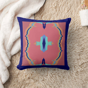 Almofada Vibrações em Azul/Aqua/Laranja/Salmão