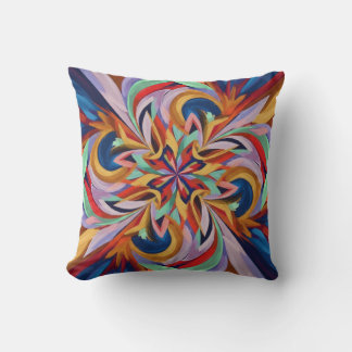 Almofada Vibrant Abstrato Bloom - Arte Colorida de Parede