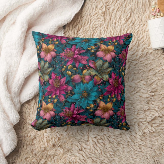 Almofada Vibrant Christmas Botanical Fantasy Pattern (Cobertor)