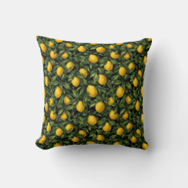 Almofada Vibrant Lemon Citrus Tree Pattern