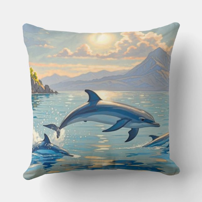 Almofada Vibrant Ocean Sunset Decorative Cushion (Verso)