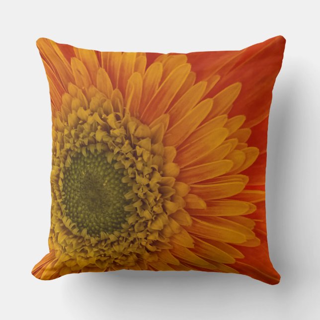 Almofada Vibrant Orange Gerbera Daisy (Frente)