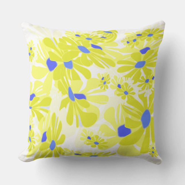 Almofada Vibrant Petals: Stylish Floral Throw Pillow (Frente)