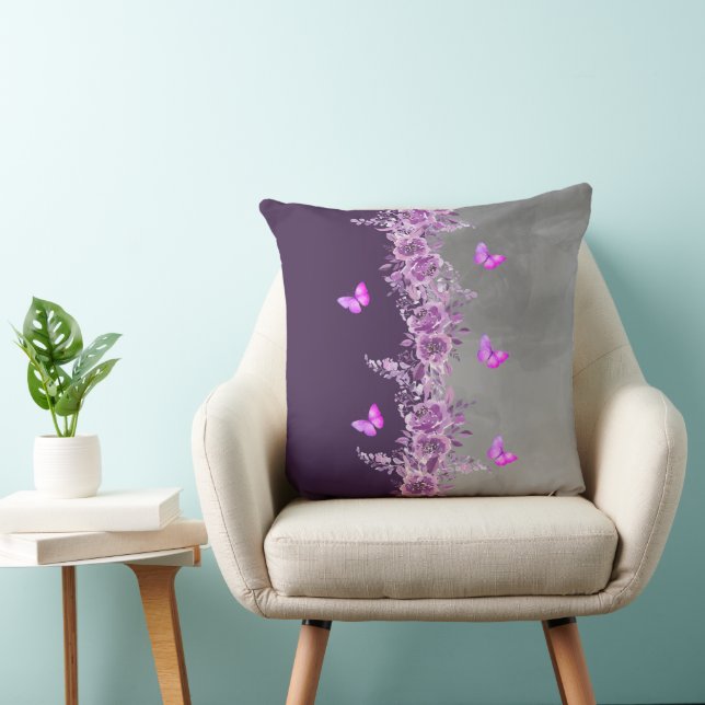 Almofada Vibrant Purple Butterfly Garden Pillow (Cadeira)