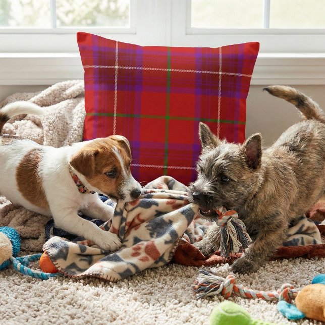 Almofada Vibrant Scottish Plaid - Rose Clan Tartan (Criador carregado)