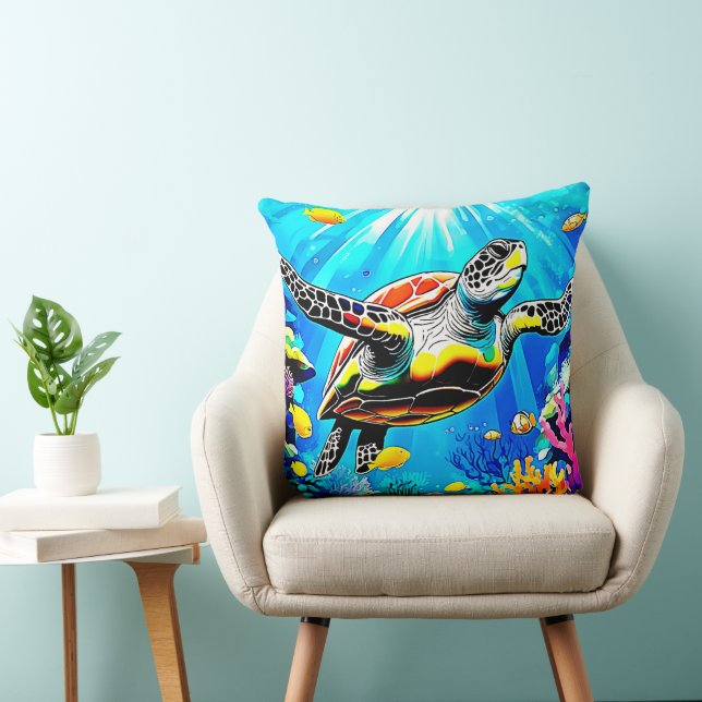 Almofada Vibrant Sea Turtle Dreamscape (Cadeira)