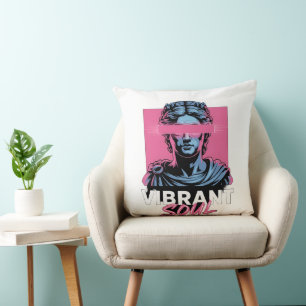 Almofada VIBRANT SOUL Estética Vaporwave Estátua Grega