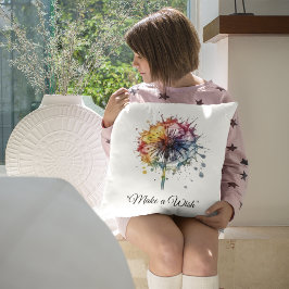 Almofada Vibrant Watercolor Dandelion, custom