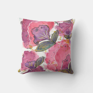 Almofada Vibrant Watercolor Floral Art