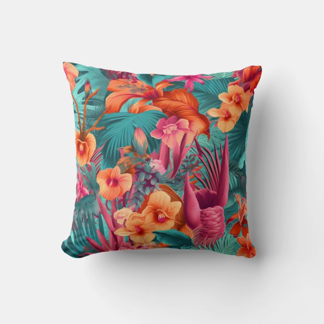 Almofada Vibrante Beleza Floral Interior Tropical (Frente)