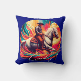 Almofada Vibrante Cowboy e Cavalo Azul
