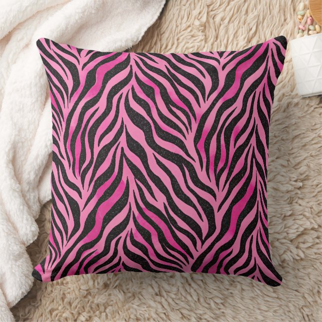 Almofada Vibrante Estampa de Zebra Rosa e Preto (Cobertor)