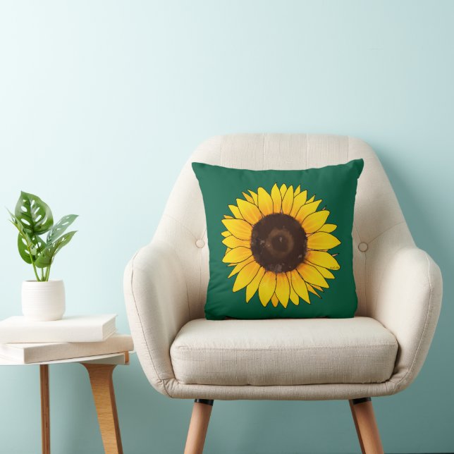 Almofada Vibrante Flor de Girassol Amarelo (Cadeira)