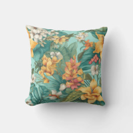 Almofada Vibrante Floral Flor Verão Amarelo Verde