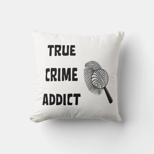 Almofada Viciado em crimes reais (Frente)