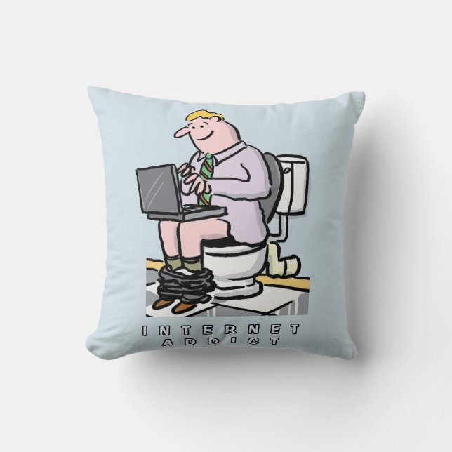 Almofada Vício de computadores, Internet e Mídia Social (Frente)