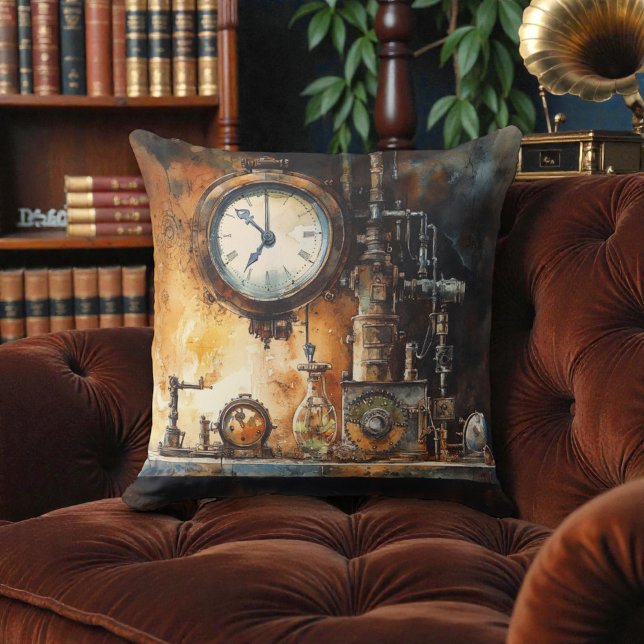 Almofada Victorian Steampunk Clock Lab (Criador carregado)