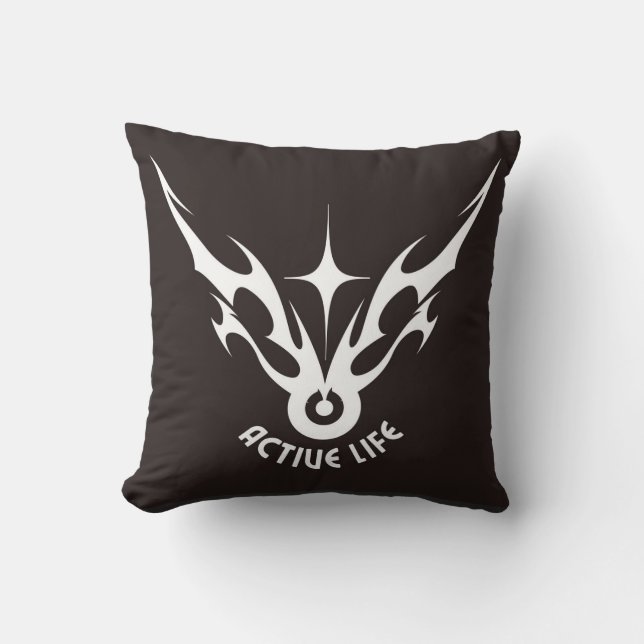 Almofada Vida Ativa – Emblema Tribal Wings Star (Frente)