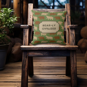 Almofada Vida com Padrão de Urso Verde