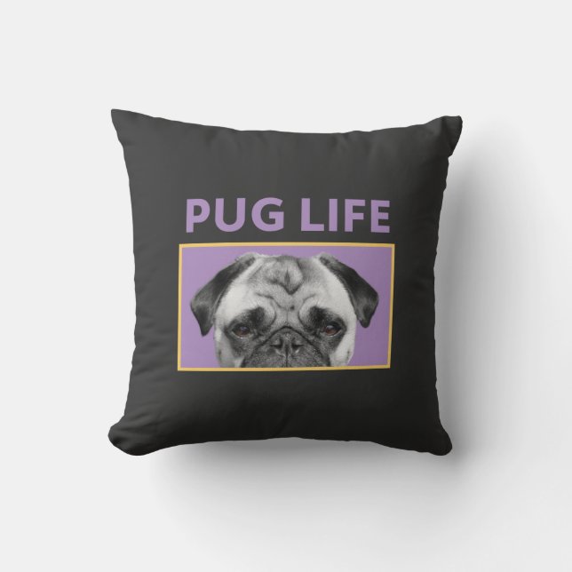 Almofada Vida de Pug  (Frente)