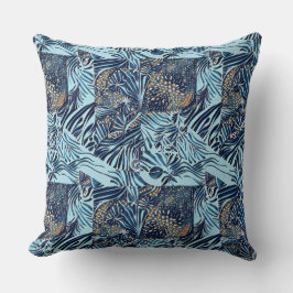 Almofada Vida do mar e padrão botânico do abstrato design