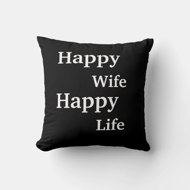 Almofada Vida feliz da esposa feliz (Frente)