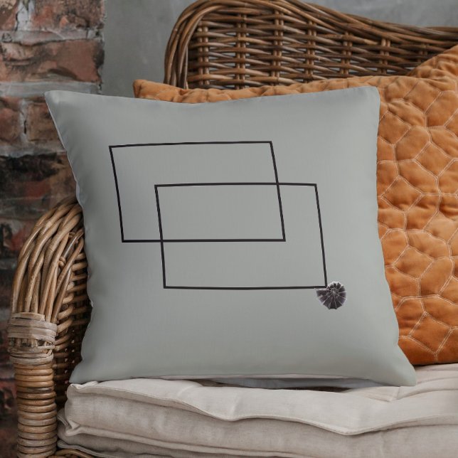 Almofada Vida marinha japonesa monocromo neutro em bege lit (Criador carregado)