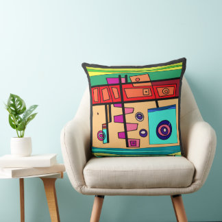 Almofada Vida Submarina Vermelha Azul Turquesa Verde