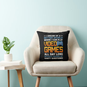 Almofada Vídeo animado Gamer word art