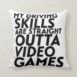 Almofada Video games engraçado do carro de competência pa