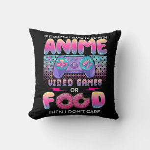 Almofada Videos games ou Comidas Não me importo com a arte 