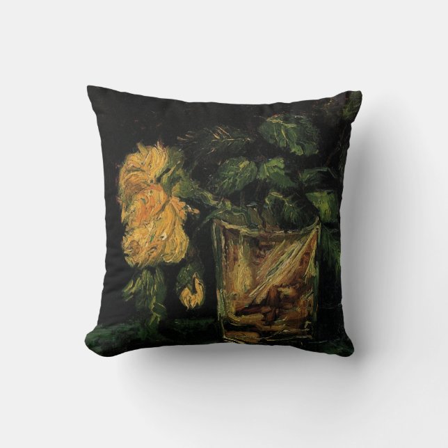 Almofada Vidro com Rosas por Vincent van Gogh (Frente)