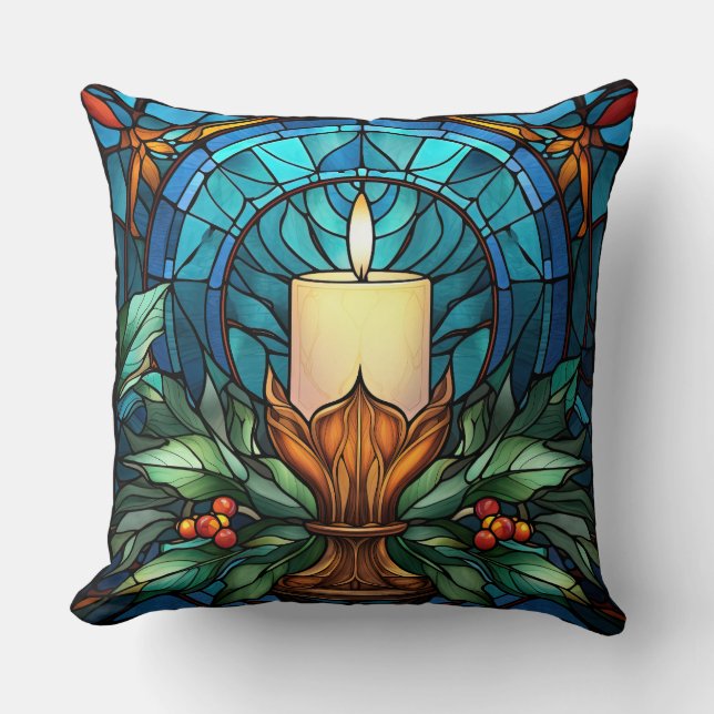 Almofada Vidro De Vela De Natal (Frente)