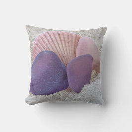 Almofada Vidro do mar rosa e roxo - travesseiro