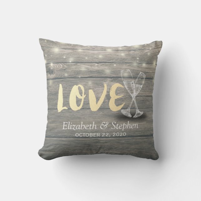 Almofada Vidros de champanhe de chá de casamento Palha de m (Frente)