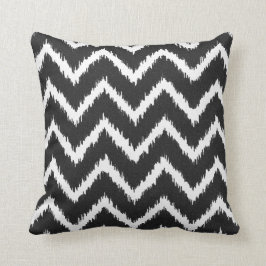 Almofada Vigas de Ikat - preto e branco