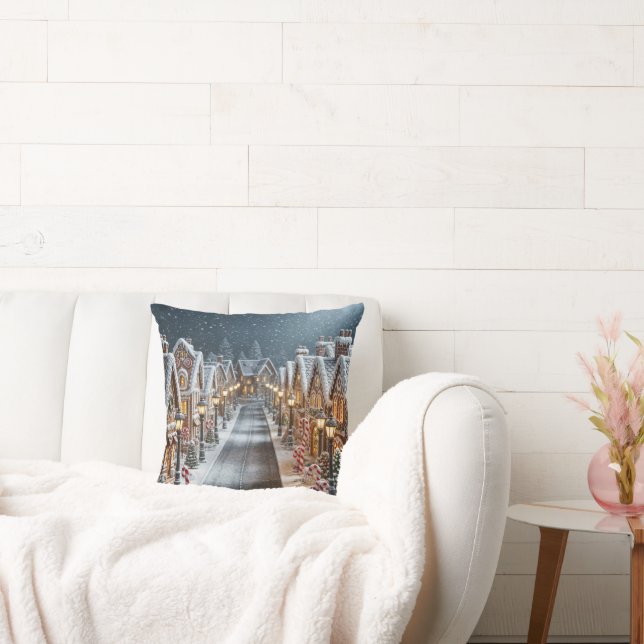 Almofada Vila de Pão de Gingerpão de Natal (Sofá)