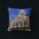 Almofada Vincent van Gogh - A Igreja em Auvers<br><div class="desc">Igreja de Auvers / l'Eglise à Auvers-sur-oise de Vincent Van Gogh em 1890</div>
