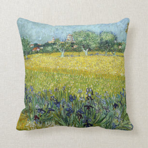 Almofada Vincent van Gogh Campo de flores perto de Arles